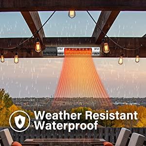 Simpl Dlux Wall Mountd Patio Outdoor Hatr for Balcony, Courtyard ith Rmot Control