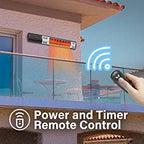 Simpl Dlux Wall Mountd Patio Outdoor Hatr for Balcony, Courtyard ith Rmot Control