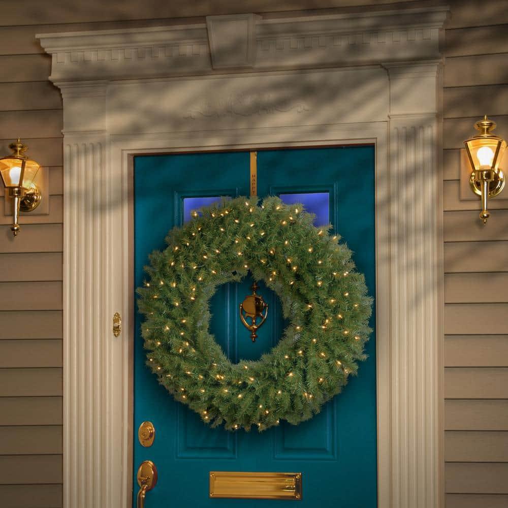 36" Norwood Fir Wreath with Battery Operated Dual Color LED Lights Artificial Christmas Wreath
