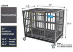 PARPET Heavy Duty  Dog Crate Strong Metal Pet Kennel Cawith Removable Wheels/Steel Tray