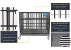 PARPET Heavy Duty  Dog Crate Strong Metal Pet Kennel Cawith Removable Wheels/Steel Tray