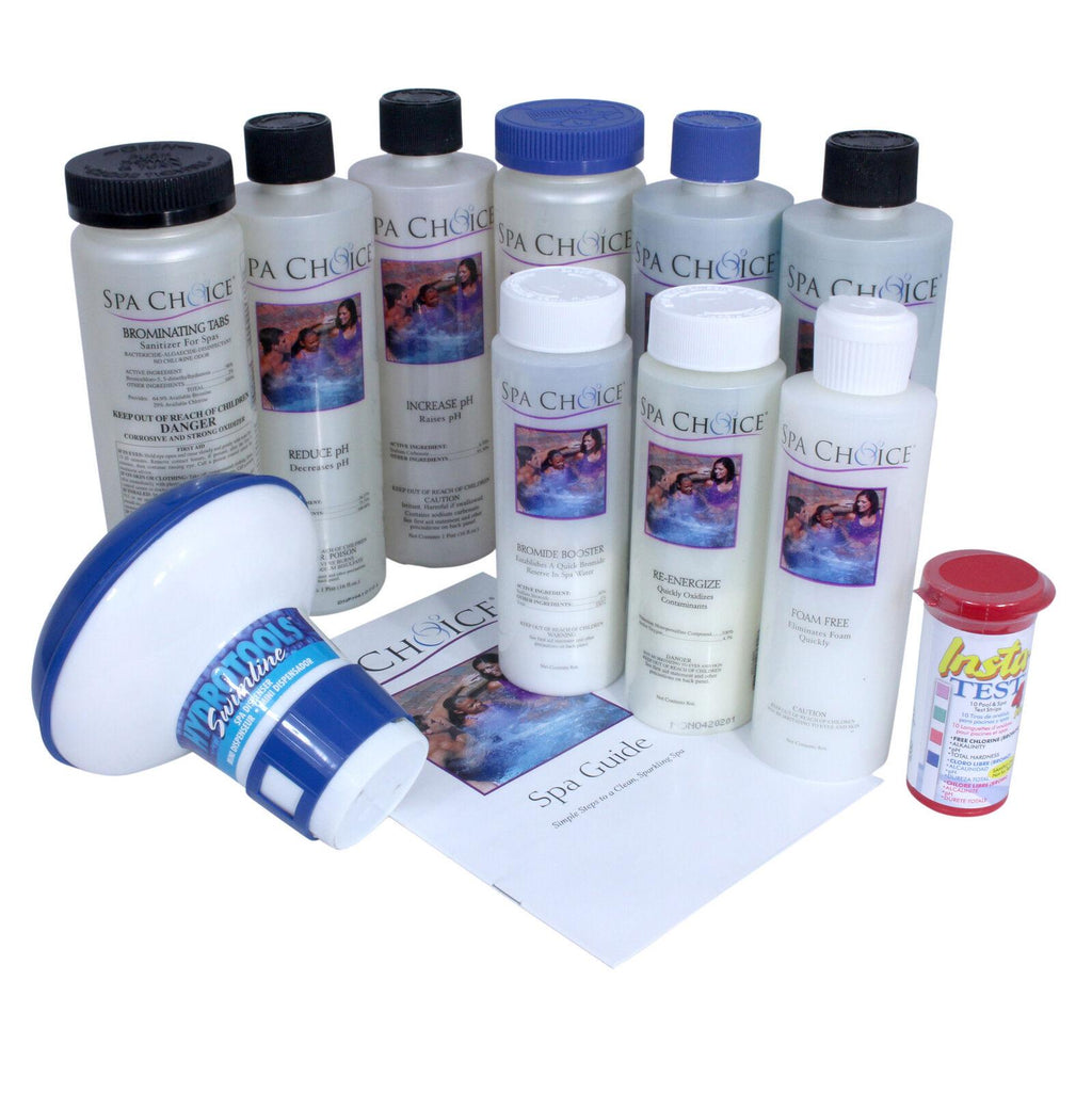 spa choice bromine spa &amp; hot tub spring opening startup kit