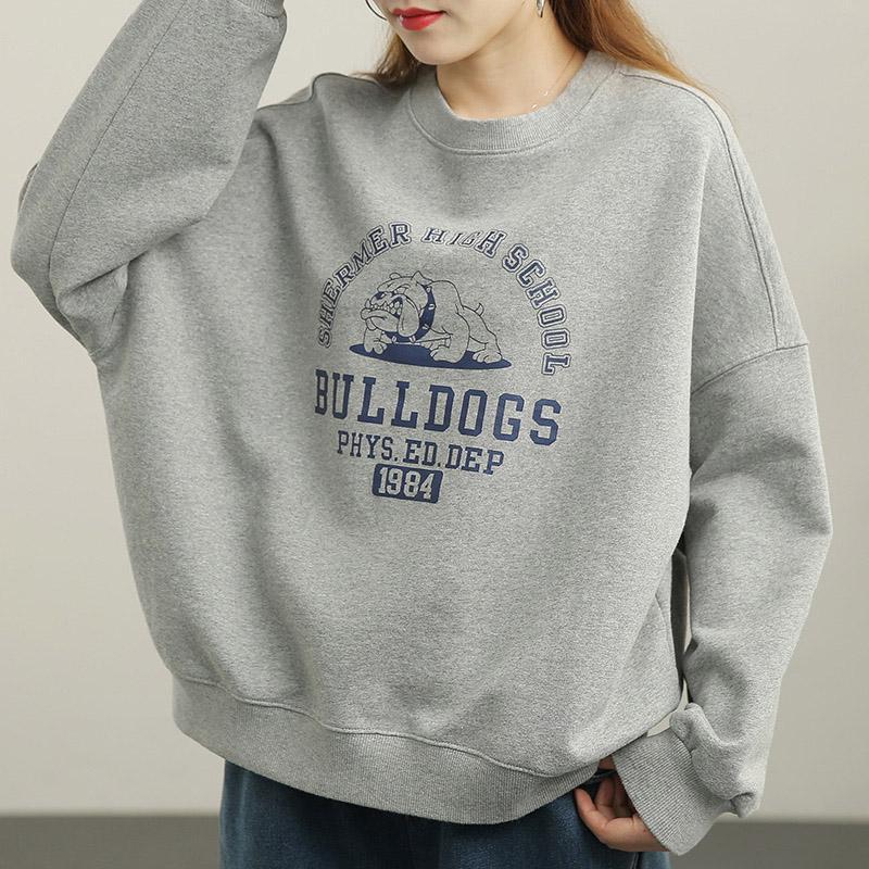 Spring Crew Neck Loose Casual Sweatshirt
