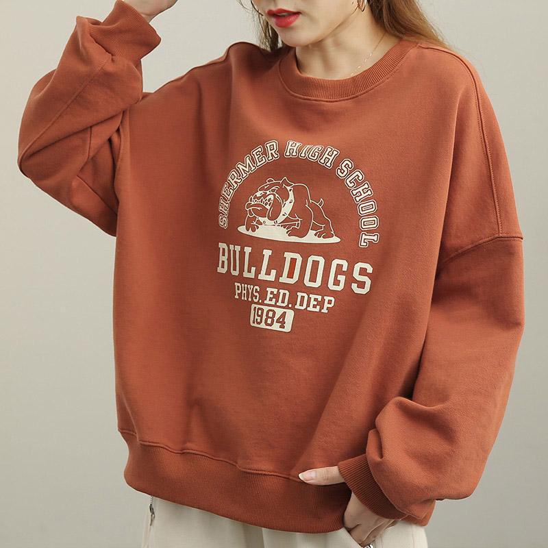Spring Crew Neck Loose Casual Sweatshirt