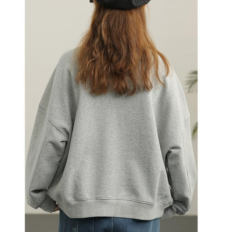 Spring Crew Neck Loose Casual Sweatshirt