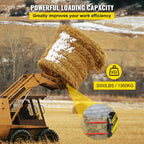 mophorn hay spear 49" bale spear 3000 lbs capacity, bale spike quick attach square hay bale spears 1 3/4" wide, red coated bale forks, bale hay spike with 2 stabilizer spears conus 2