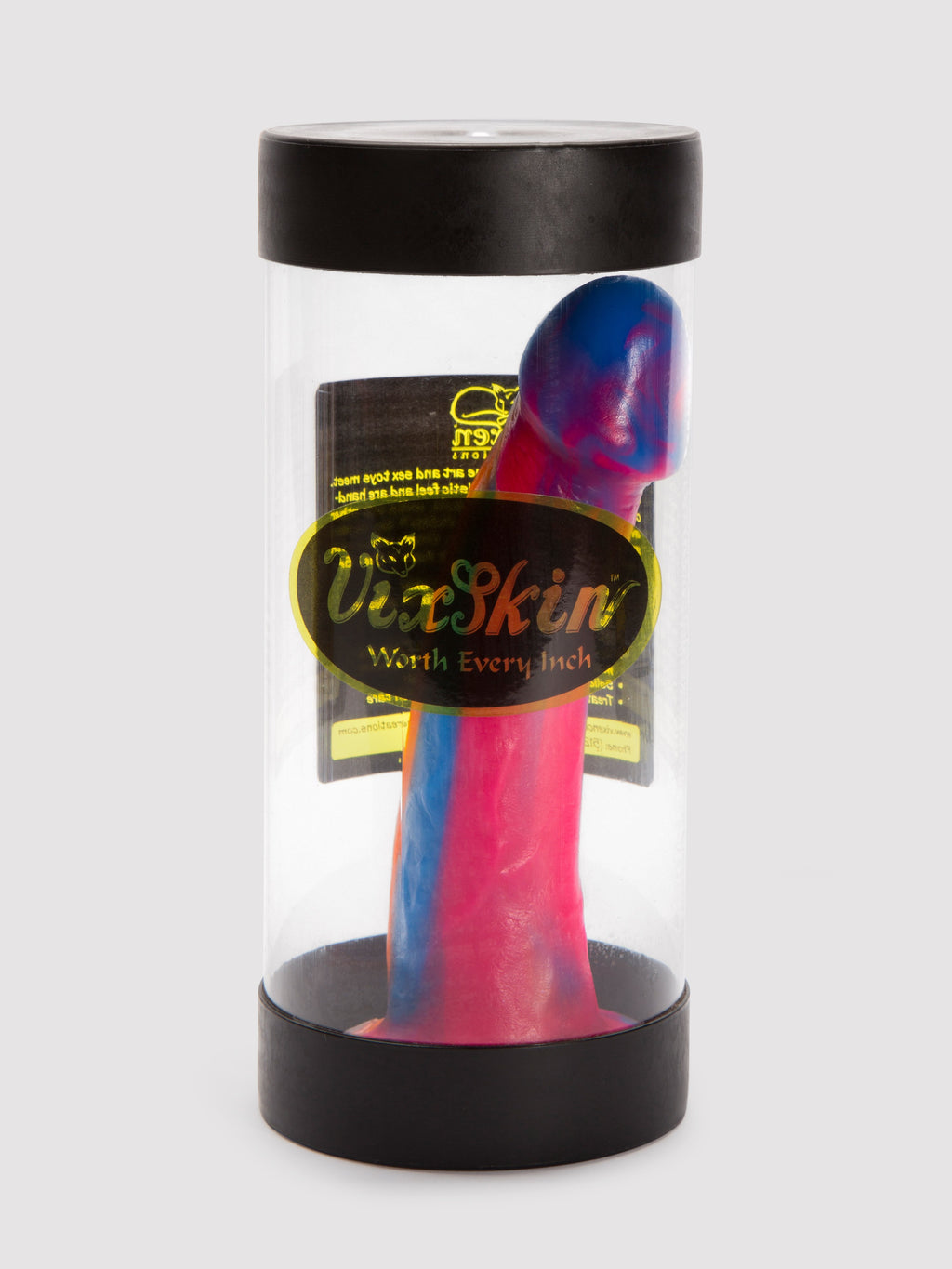 Vixen Mustang VixSkin Bright Realistic Suction Cup Dildo 6.5 Inch, Rainbow | Rainbow