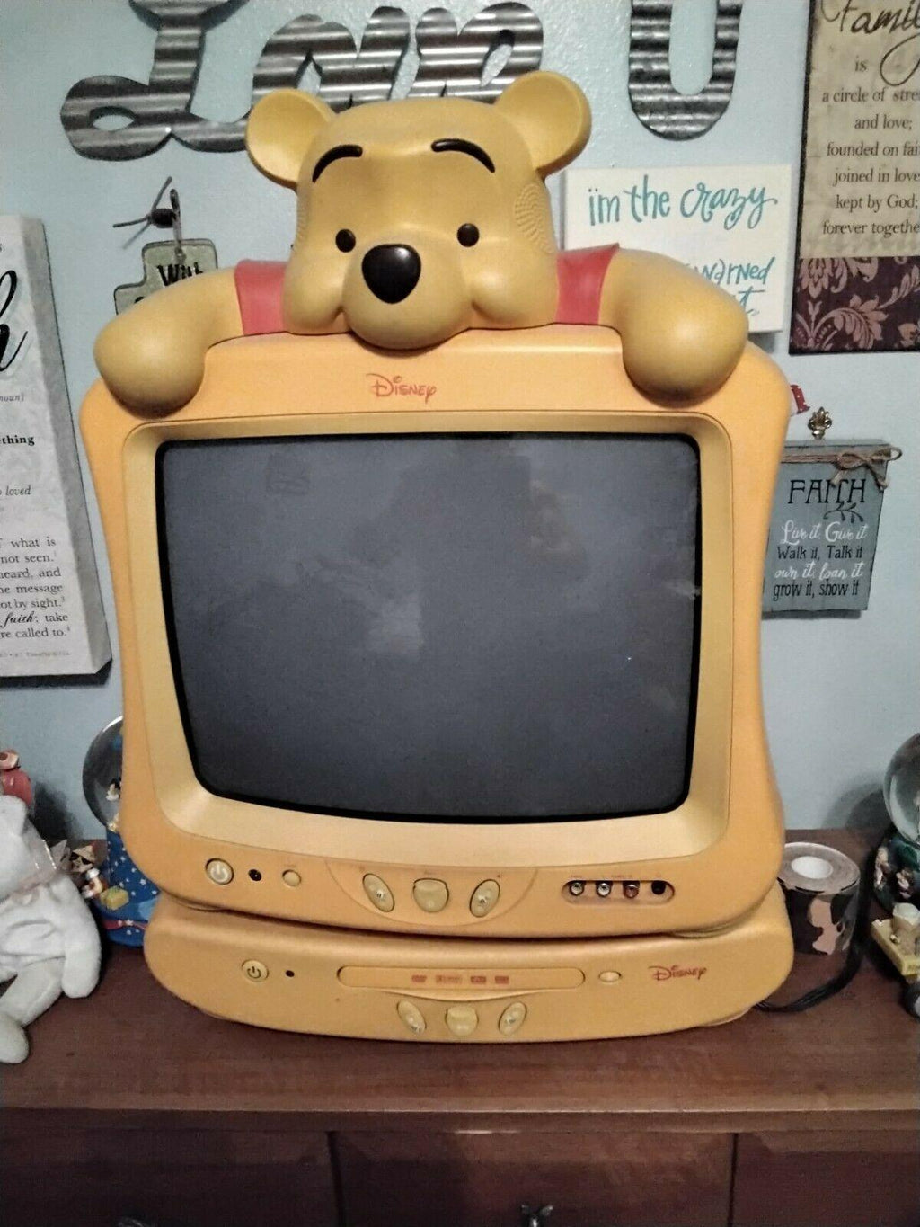 disney winnie the pooh 13"  tv &amp; dvd player set w/ all 3  remotes. with manuals