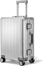 Aluminum Carry On Luggage Hard Shell Luggage Lightweight Metal Suitcases Zipperless Luggage with TSA Lock Fashion Suitcase with Spinner Wheels for Travel/Business( 1903 Sliver, 20 Inch )
