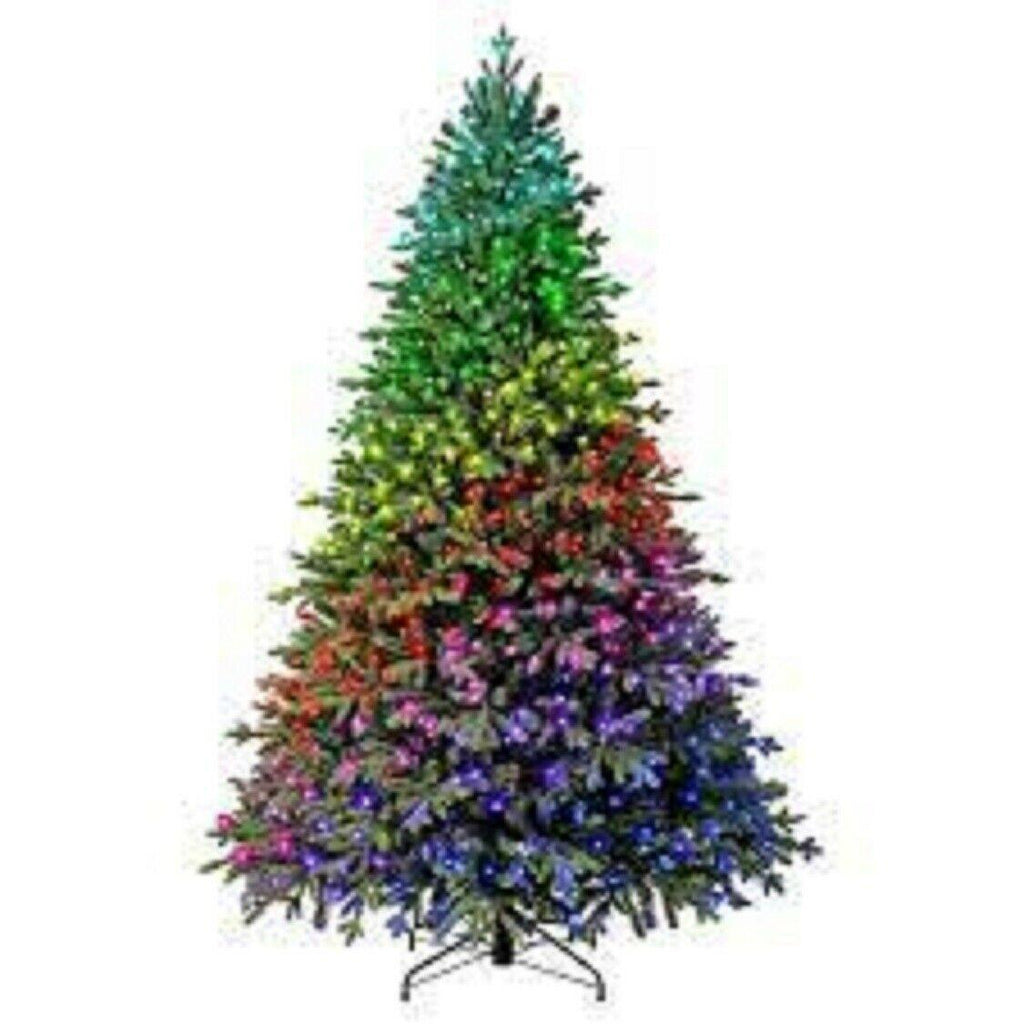 7.5 ft Swiss Mountain Black Spruce Twinkly Rainbow LED Pre-Lit Christmas Tree