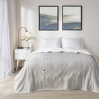 Gracie MIlls Polyester and Cotton Fleece to Sherpa Heated Blanket ST54-0113