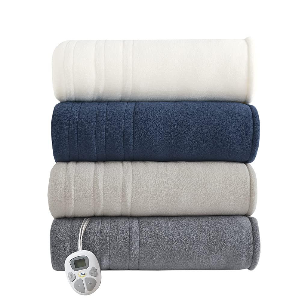 Gracie MIlls Polyester and Cotton Fleece to Sherpa Heated Blanket ST54-0104
