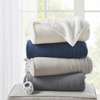 Gracie MIlls Polyester and Cotton Fleece to Sherpa Heated Blanket ST54-0104