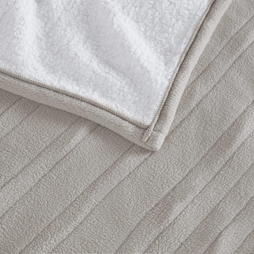 Gracie MIlls Polyester and Cotton Fleece to Sherpa Heated Blanket ST54-0113