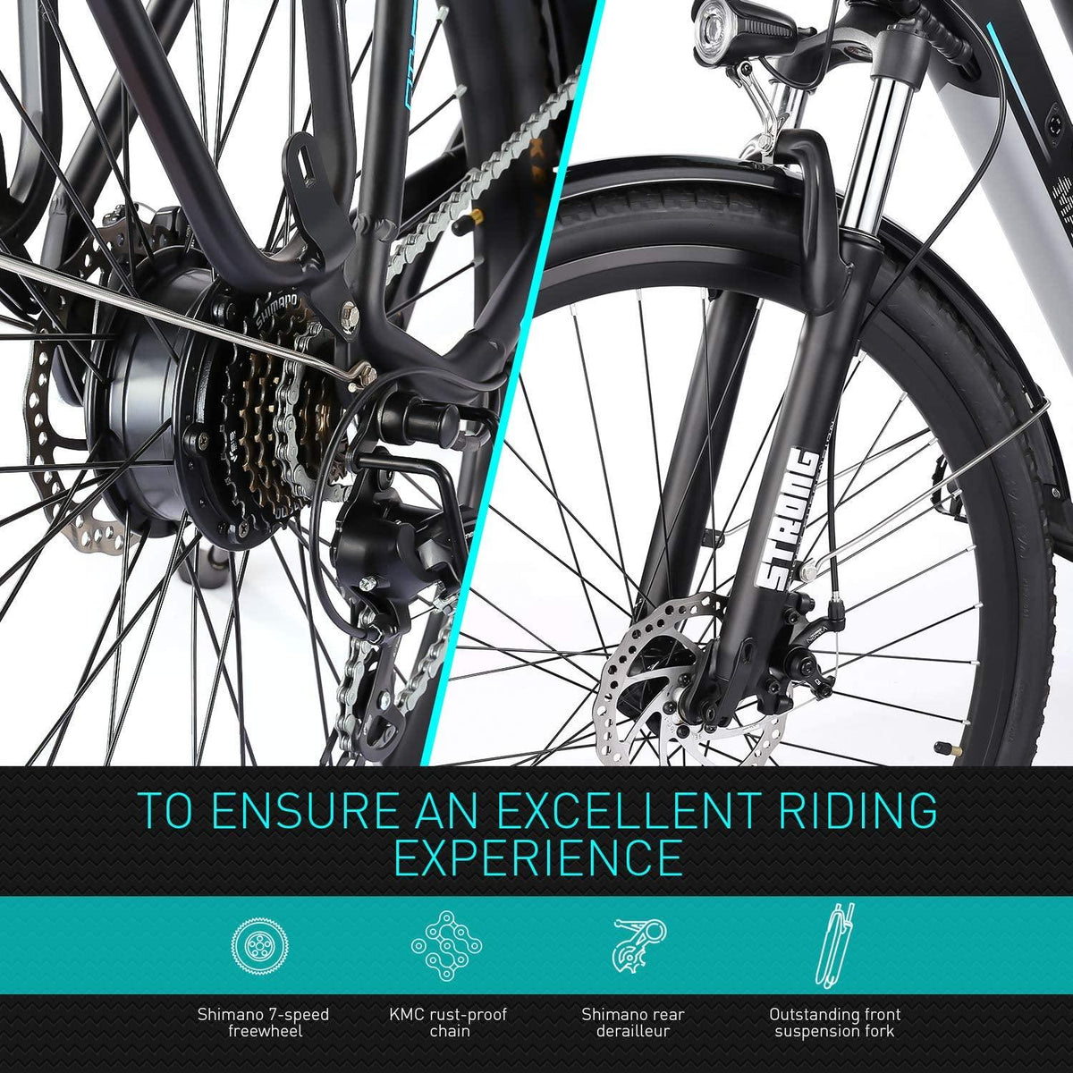 Macwheel 28" Electric Bike, 350W Brushless Motor, 20-50Miles AveraRange, Cruiser Electric Bike for Adults (Cruiser 550)