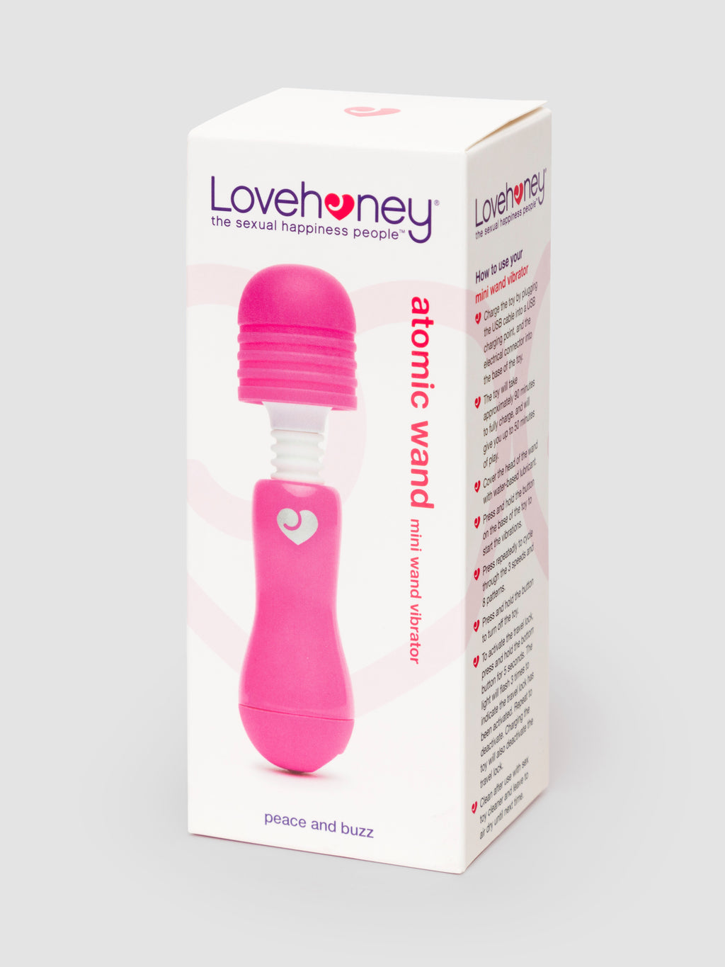 Lovehoney Atomic Wand Mini Wand Vibrator, Pink | Pink