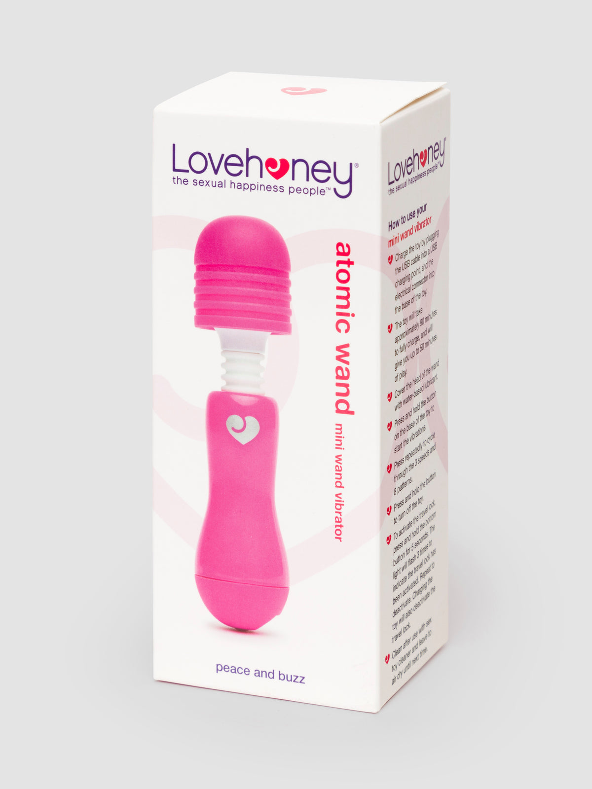 Lovehoney Atomic Wand Mini Wand Vibrator, Pink | Pink