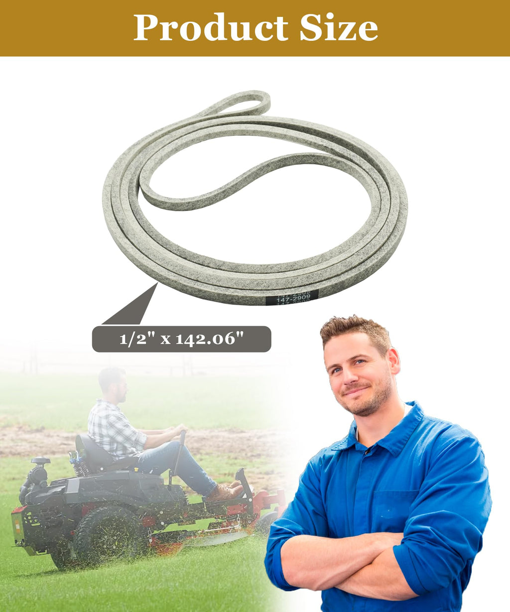 147-2909 50" Lawn Mower Deck Drive V-Belt Fits for Timecutter 77501 77502 77505 77515TA Riding Series Lawn Mowers