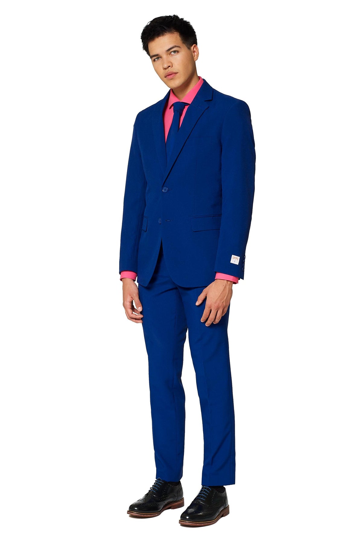 OppoSuits Men's Navy Royale Solid Color Suit
