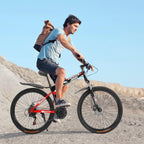 Aimik Mchoice Folding Mountain Bike 26 In. Wheels 21 Speed Dual Disc Brakes Full Suspension Non-Slip Bicycle for Adult Male and Female