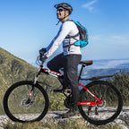 SUNYUAN Mountain Bike 26 Inch Folding Mountain Trail Bike 21 Speed High Carbon Steel Frame Full Shockproof Bicycle Disc Brake Outdoor Foldable Bicycle Anti-Slip MTB for Youth/Adult