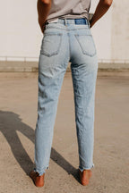 high rise girlfriend jeans
