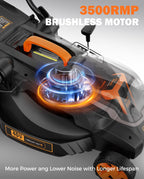 40V 19" Cordless Lawn Mower, Brushless Push Lawn Mower w/ 13.2Gal Bag, 98% Grass Collection, 3-Step er Foldable, 6-Position Height Adjustment Meets Various Cutting Needs