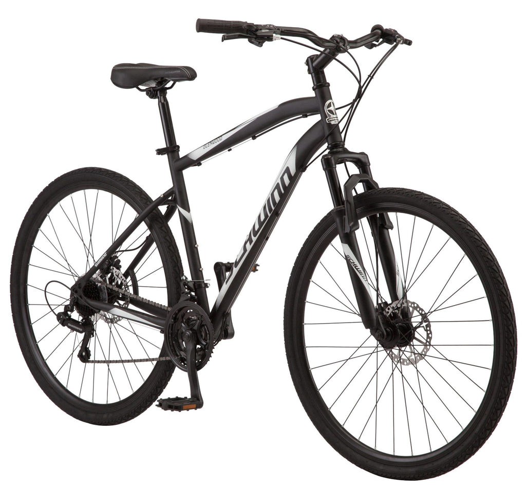Schwinn GlenHybrid Bike, 21 speeds, 700c wheel, black, mens style frame