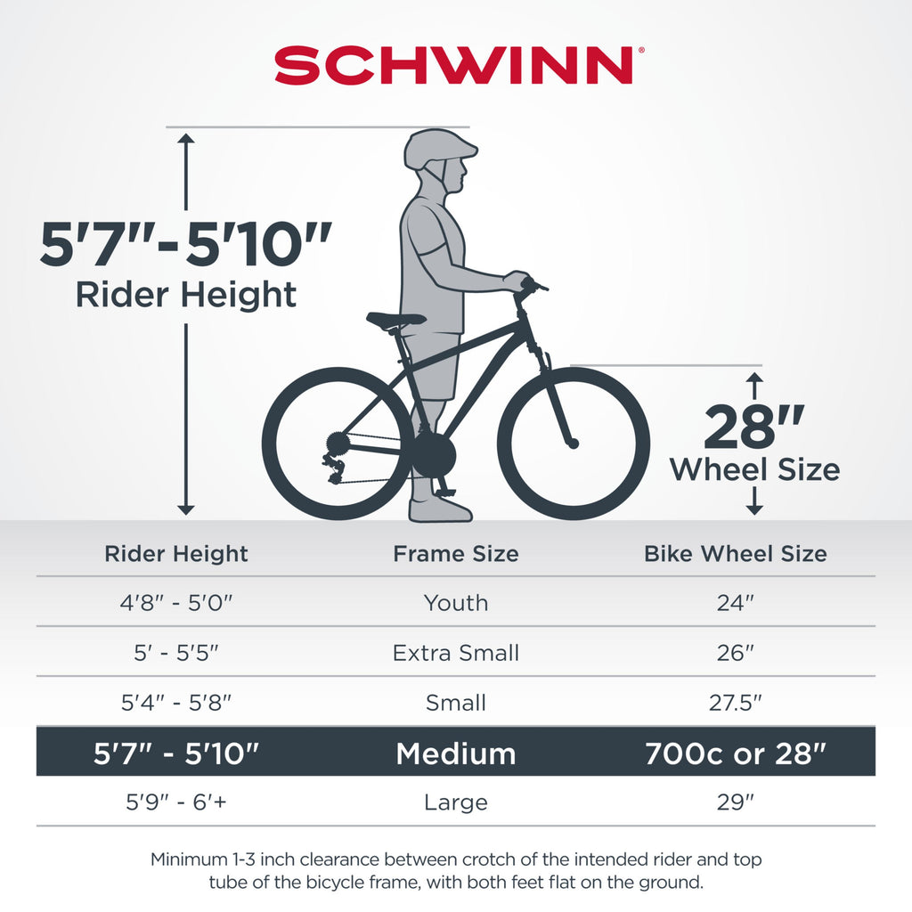 Schwinn GlenHybrid Bike, 21 speeds, 700c wheel, black, mens style frame