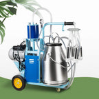 priomive electric milking machine, 110v/220v portable milking machine with 25l 304 stainless steel bucket for farm cows bucket milking supplies