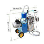 tevedin electric milking machine cows milking machine milker machine 110v milking equipment portable electric milker 25l stainless steel single bucket for farm cows goats