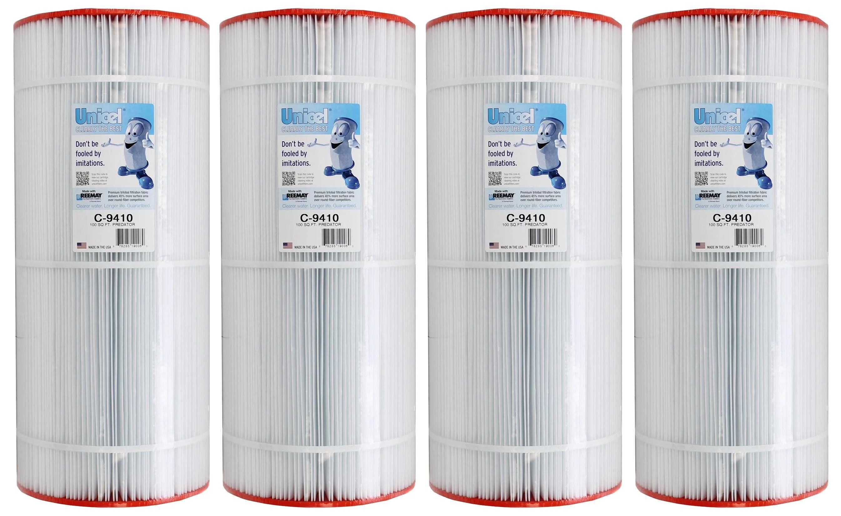 4) unicel c-9410 100 sq ft pentair clean clear predator cartridge filter r173215
