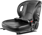 stark universal replacement forklift seat w/retractable seat belt switch for cat, clark, komatsu, nissan, yale, toyota, hyster w/curved back