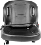 stark universal replacement forklift seat w/retractable seat belt switch for cat, clark, komatsu, nissan, yale, toyota, hyster w/curved back