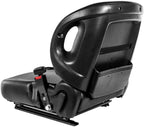 stark universal replacement forklift seat w/retractable seat belt switch for cat, clark, komatsu, nissan, yale, toyota, hyster w/curved back