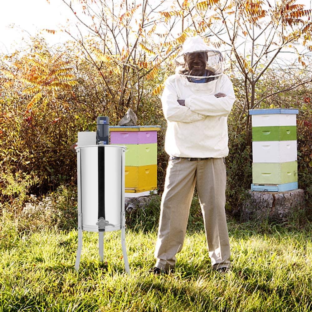 vingli electric 2 frame honey extractor separator,food grade stainless steel honeycomb spinner drum with adjustable height stands,beekeeping pro extraction apiary centrifuge equipment