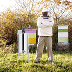 vingli electric 2 frame honey extractor separator,food grade stainless steel honeycomb spinner drum with adjustable height stands,beekeeping pro extraction apiary centrifuge equipment
