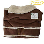 Fashion Pet Shearling Dog Blanket/Coat - Brown X-Lar(24"-29" Back of Neck to Tail) - Pack of 4