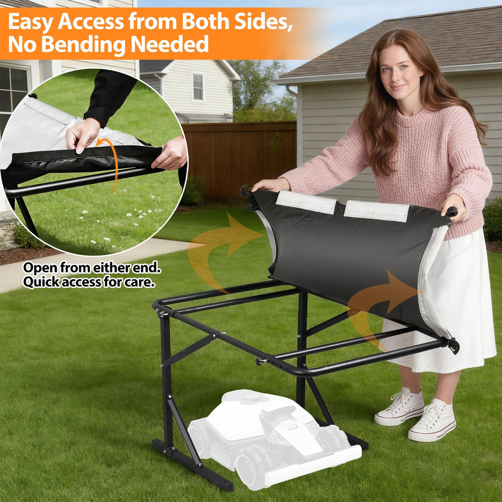 Universal Robot Mower Garage, Waterproof Outdoor Shelter with 2-Side Openable , All-Weather Protection for , Worx, Landroid,  Goat, Luba and More