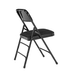 Black Fabric Padded Seat Stackable Folding Chair (Set of 4)