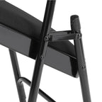 Black Fabric Padded Seat Stackable Folding Chair (Set of 4)