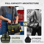 Heavy Duty Tool Bag 20 Pockets, 16-Inch Portable Tool Box Organizer | Waterproof, Wide Mouth, LarStoraToolbag for Electrician, Tradesman, with Adjustable Shoulder Strap, Soft Handle