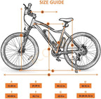 26 In. 36V 500W Electric Bicycle Mountain City E-bike Removable Battery High Speed Integrative