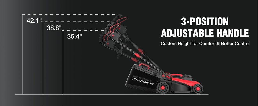 14" Corded Lawn Mower - 12.5 Amp, 6 Heights, 10 Gal Grass Bag | Lightweight 28.2 lb; Vertical Storage; 3-Position Ergo Handle; 1"-3" Single-Lever Cut; 2-in-1 Mulch &amp; Bag