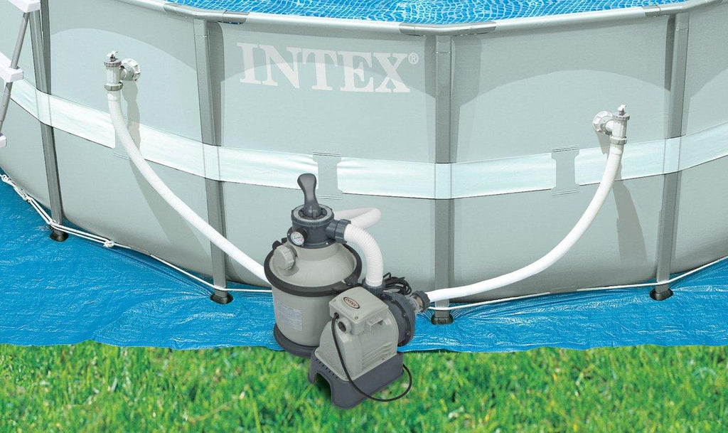 intex 1200 gph krystal clear above ground pool sand filter pump set | 28643eg