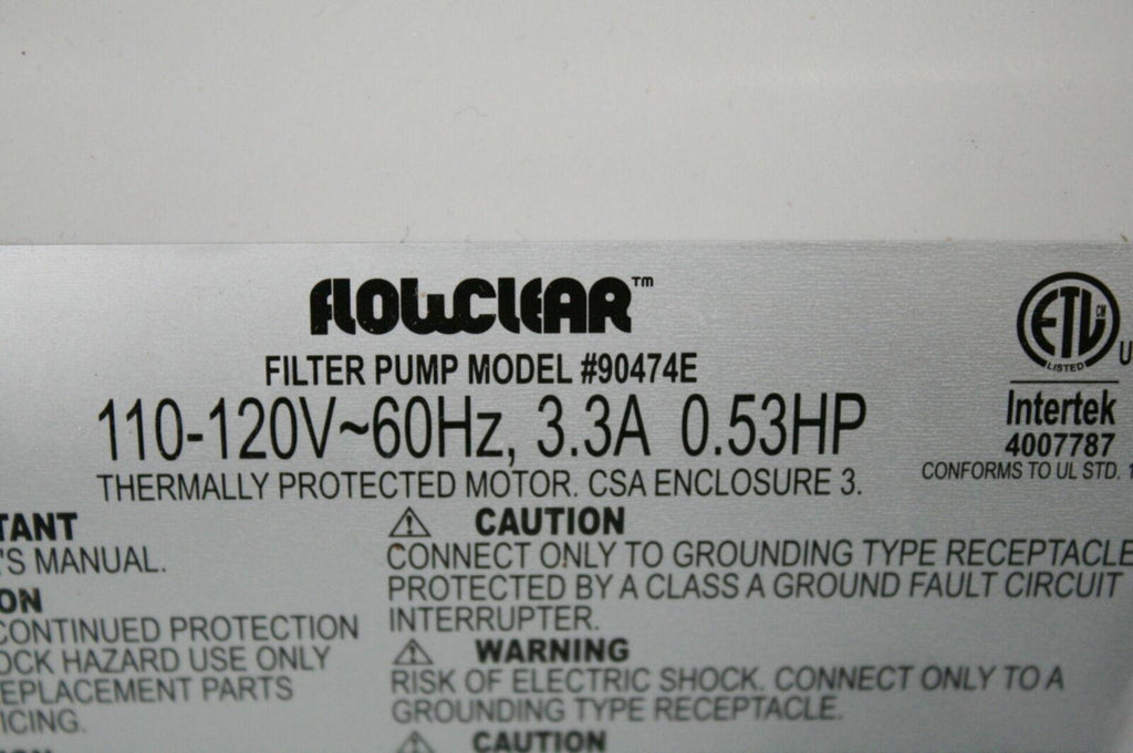 see notes coleman 90474e flow clear outdoor above ground swimming pool pump