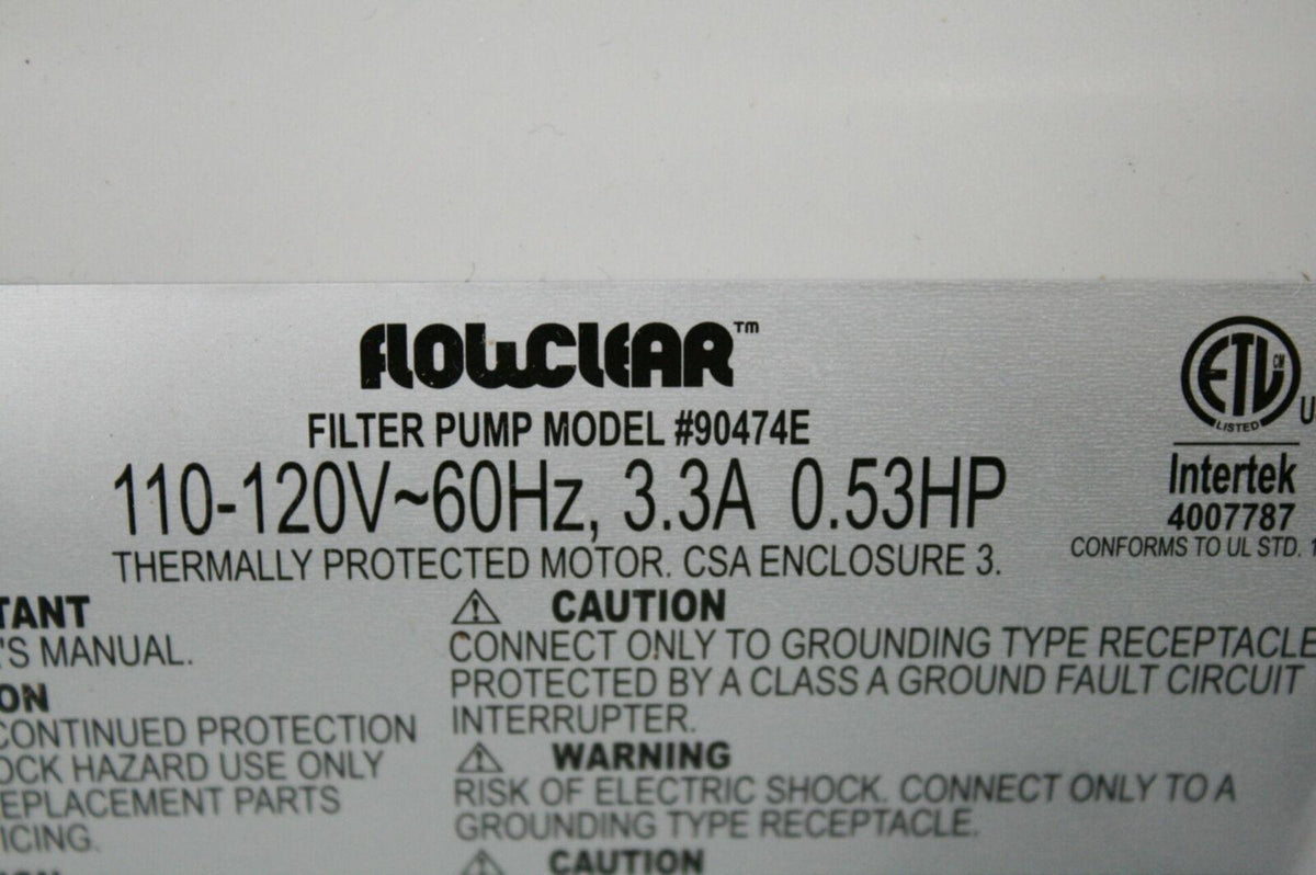 see notes coleman 90474e flow clear outdoor above ground swimming pool pump