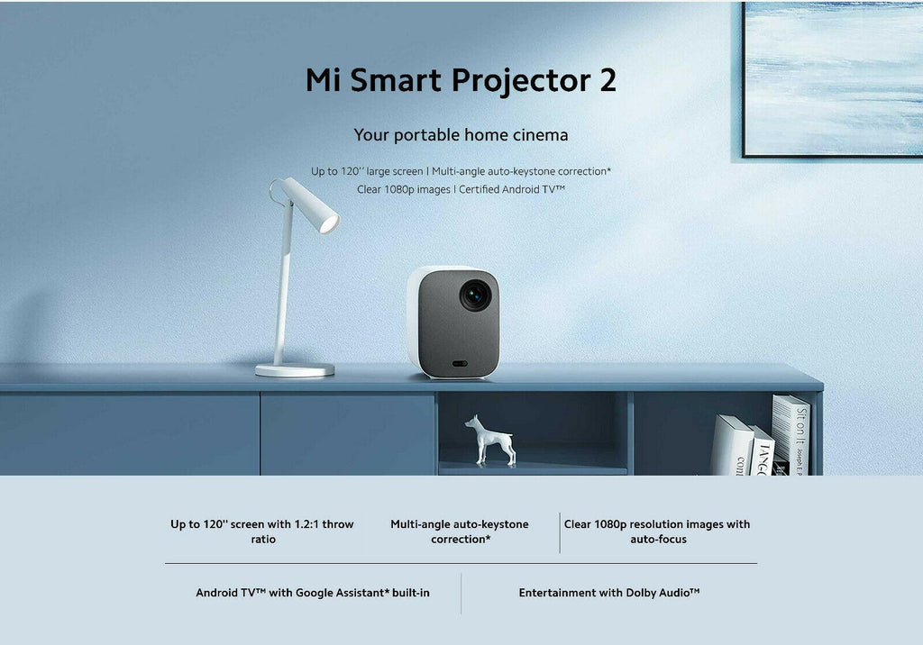 xiaomi mi smart projector 2 global 1080p wifi android tv portable home cinema