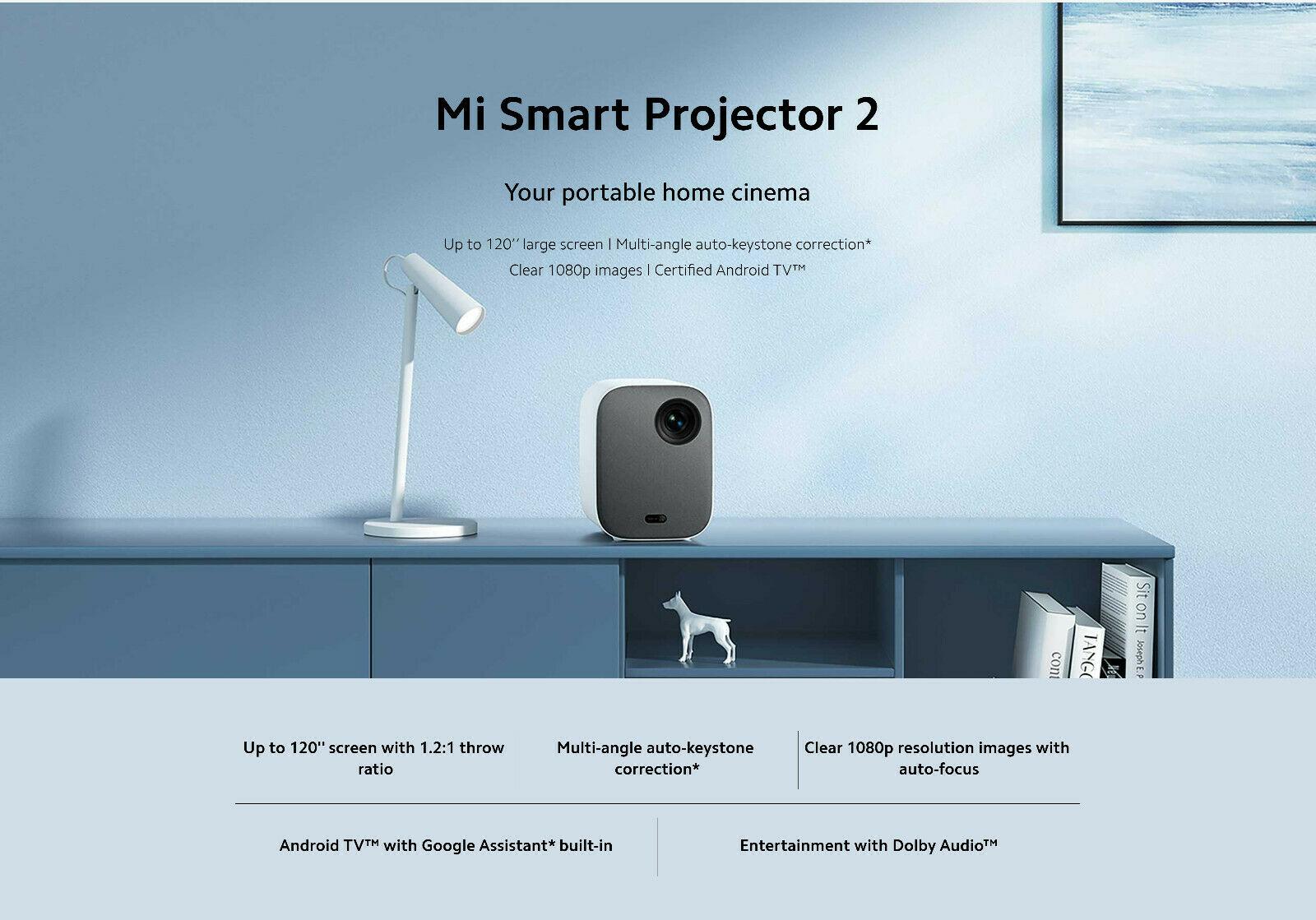 xiaomi mi smart projector 2 global 1080p wifi android tv portable home cinema