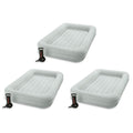 Twin Kidz Raised Frame Camping Travel Air Mattress Bed with Hand Pump (3-Pack)